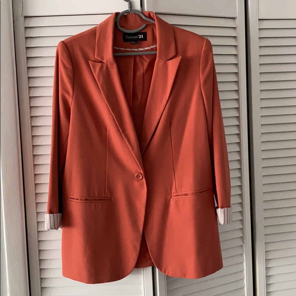 Orange Boyfriend Blazer
